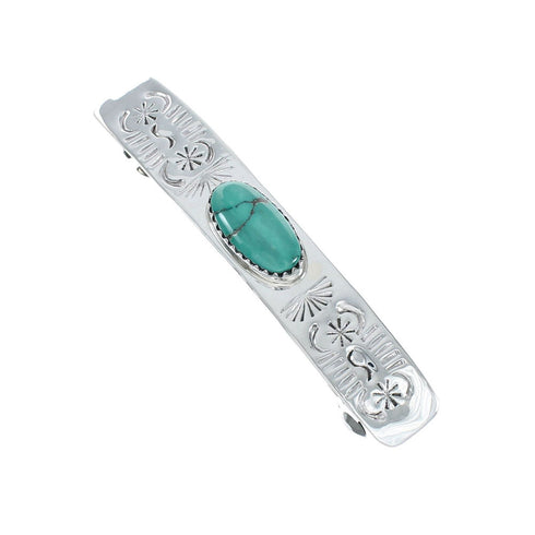 Navajo Native American Turquoise Sterling Silver Hair Barrette X11300